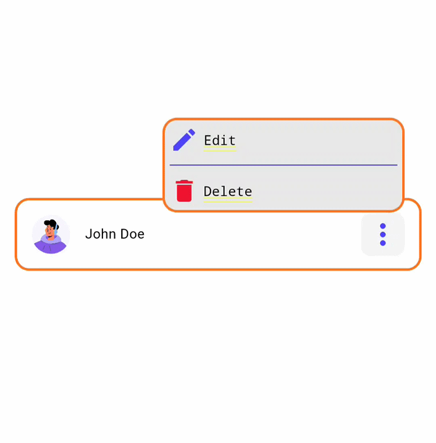 A demonstration of the Overlay widget showing popup content appearing above the main widget.
