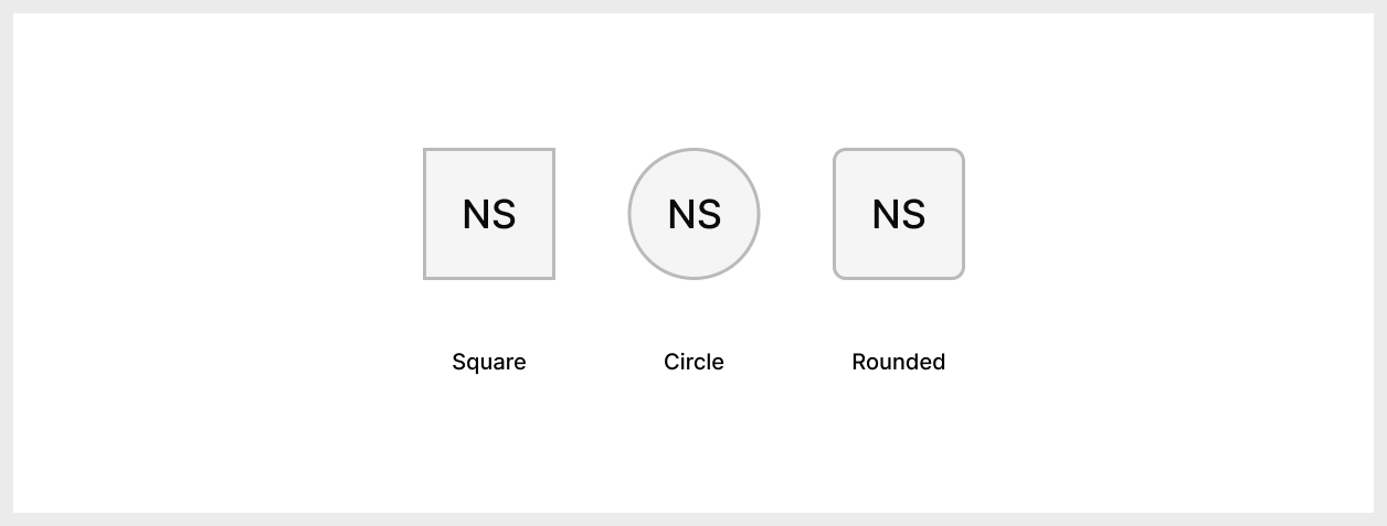 An illustration of the Circle and Square shapes for the Avatar widget.