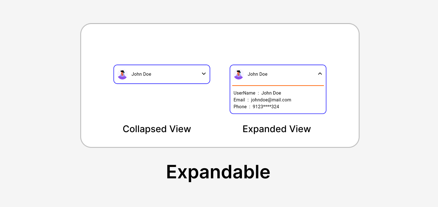 A hero image illustrating an Expandable widget with collapsible content.