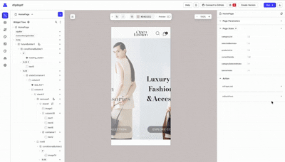 Call External Method action configuration showing message name and payload fields